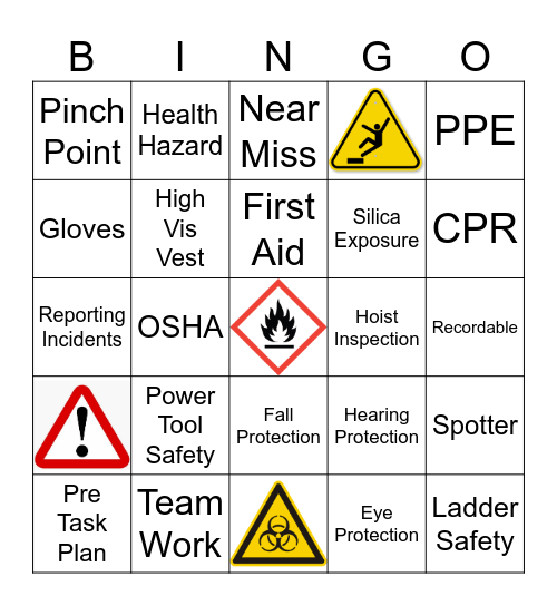 Safety Bingo Card
