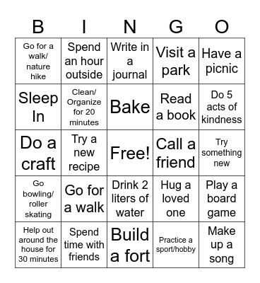 MS Spring Break Bingo Card