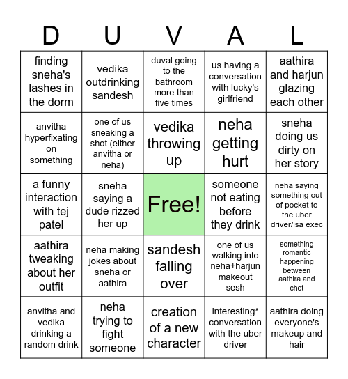 UNHOLY HOLI 😁🤘🏽⁉️ Bingo Card