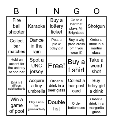 Team Sky Bingo Card