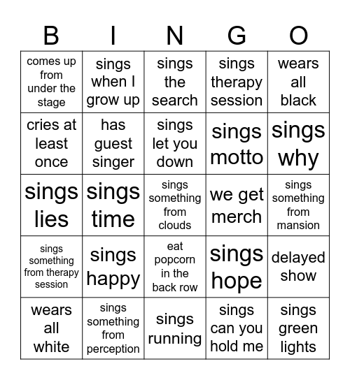 NF BINGO Card