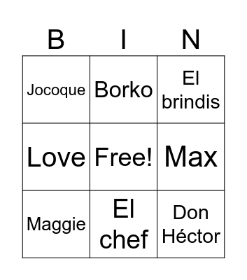 Lucía y Bingo Card