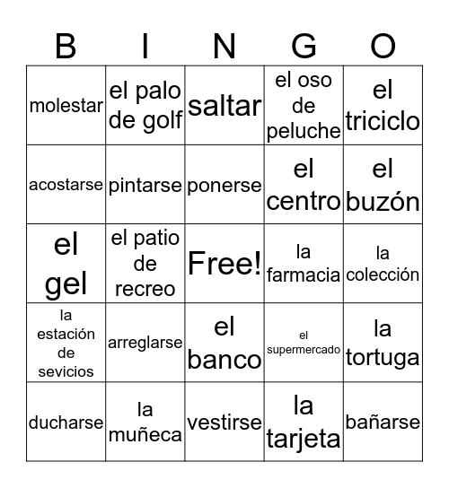Capítulo 3, 4 y 5 Bingo Card
