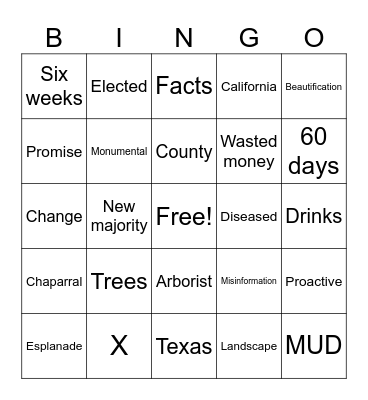 NMF Bingo Card