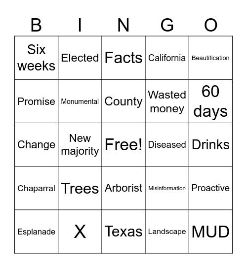 NMF Bingo Card