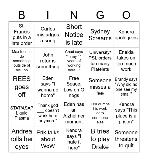 Vitalant Bingo 3.0 Bingo Card