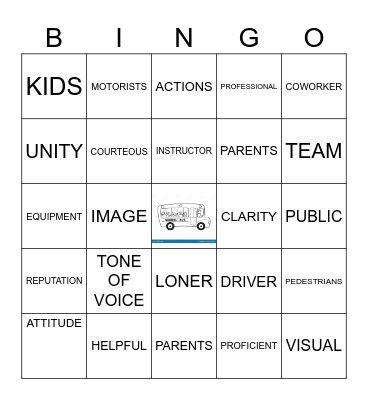 PROFESSIONAL SCHOOL BUS DRIVER Bingo Card