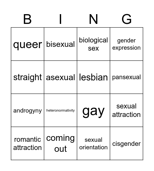 LGBTQ Bingo Card