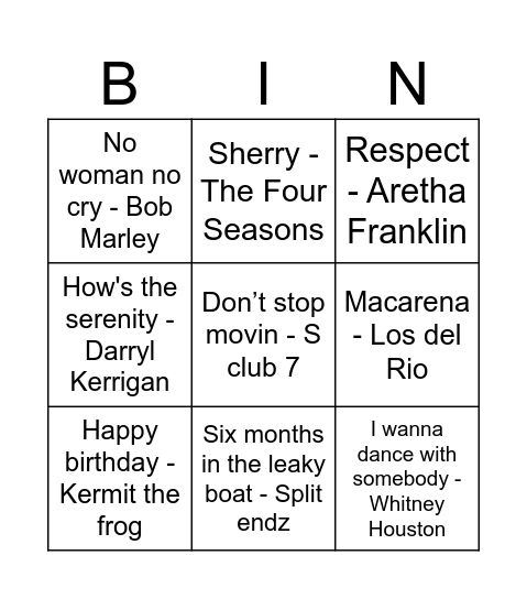 Quickfire Jingo Round #2 Bingo Card