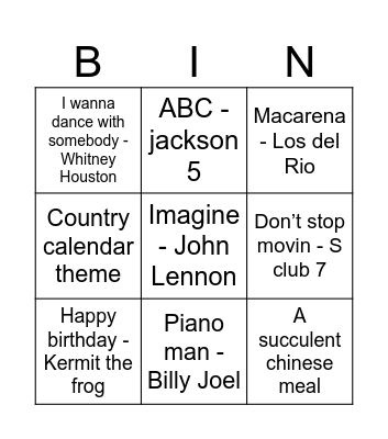 Quickfire Jingo Round #2 Bingo Card