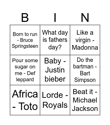 Quickfire Jingo Round #2 Bingo Card