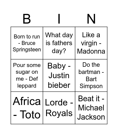 Quickfire Jingo Round #2 Bingo Card