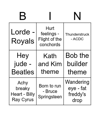 Quickfire Jingo Round #3 Bingo Card