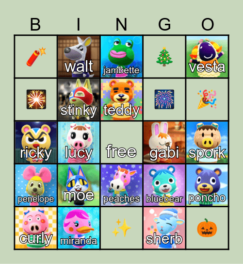SIMSIE VILLAGER BINGO Card