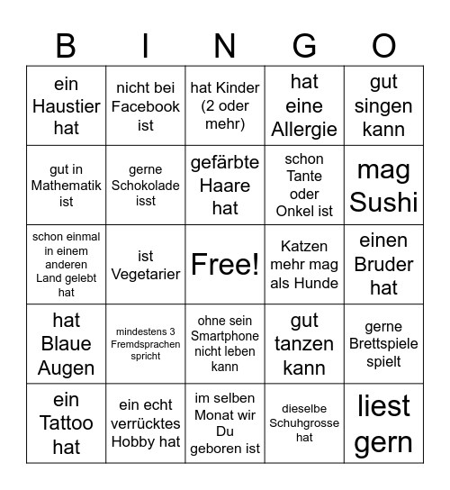 TA Workshop Q1 2024 - finde eine Person.. Bingo Card