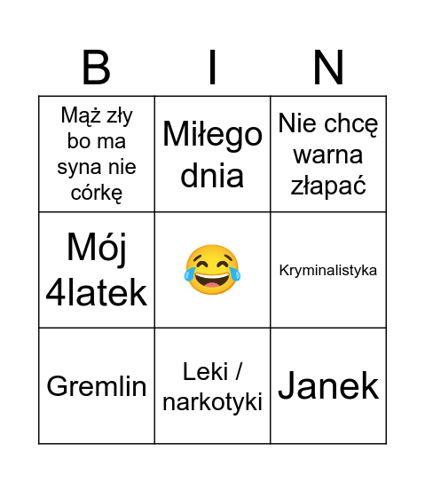 Milenka Bingo Card