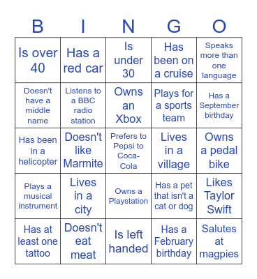 D&I Bingo - Find Someone Who... Bingo Card