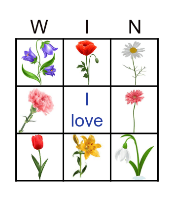 FLOWERS Bingo Card