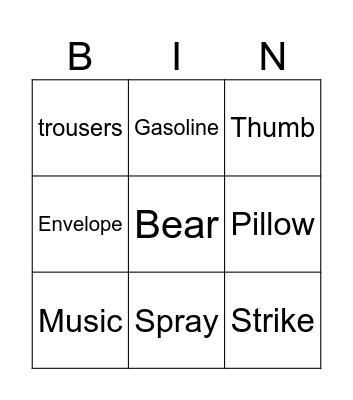 Falcon Crest Word Olympics Bingo Card