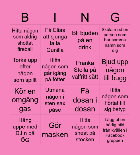 Ravecave bingo Card