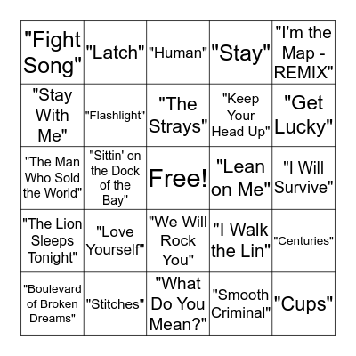 Musical Bingo Card