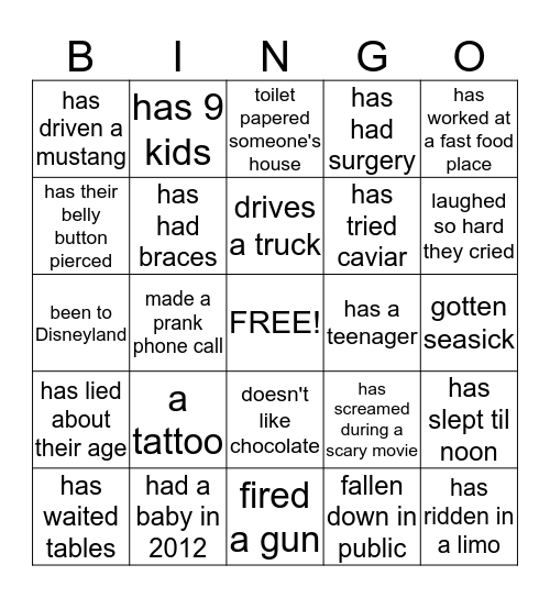 FIND SOMEONE...who/with... while pix are being taken! Bingo Card