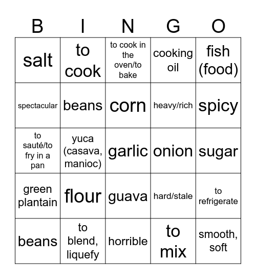 U4 ASD 1-4 Bingo Card