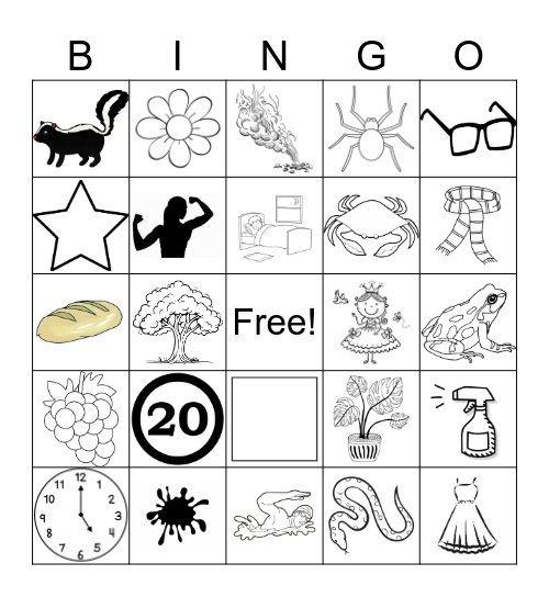 Initial Consonant Blends Bingo Card