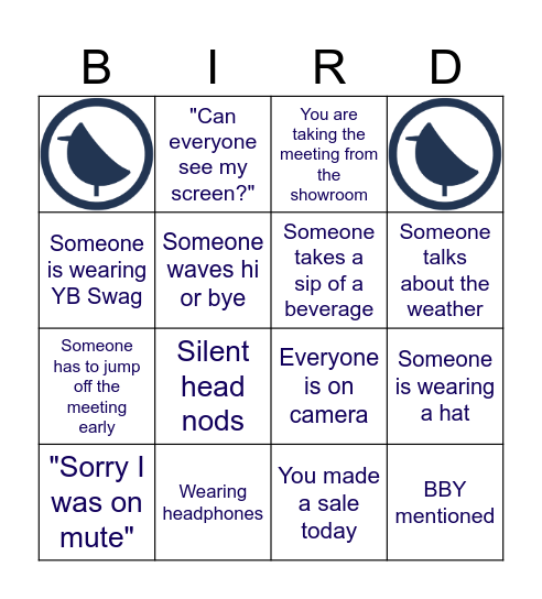 Yardbird Bingo Card