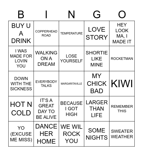 BDB Bingo 114 Bingo Card