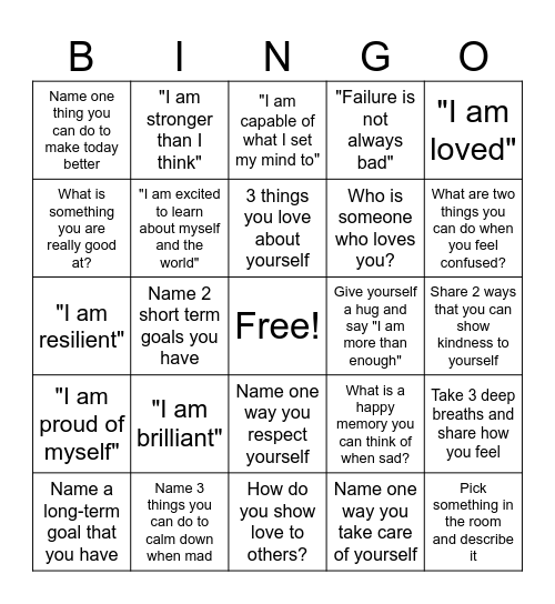 Group Bingo Card