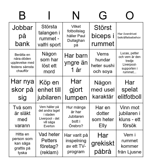 Lucas 30 bingo Card