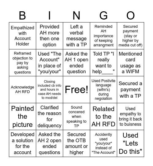 Creative Solutions Bingo Card