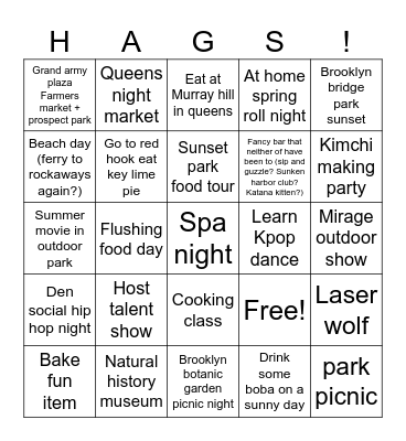 Tati & Alexa Summer 2024 BINGO Card