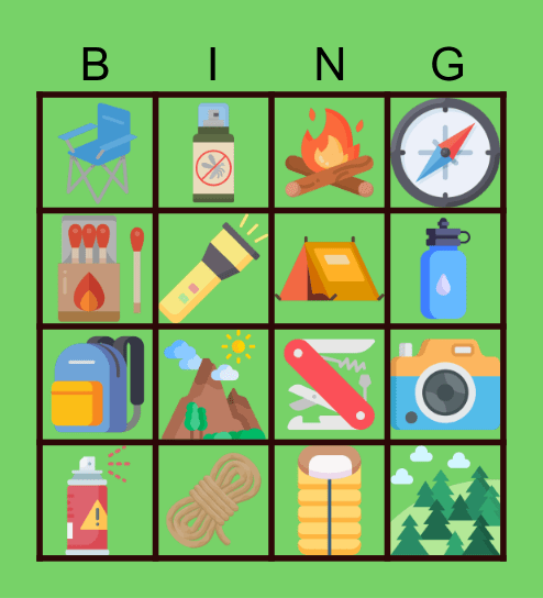 DE CAMPAMENTO Bingo Card