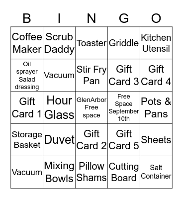 Nicky & Will Bingo Card
