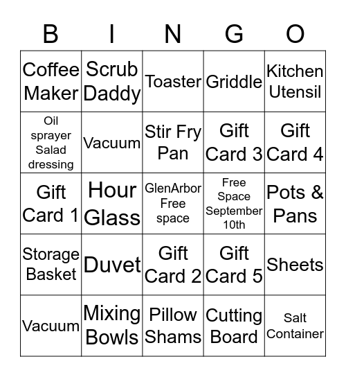 Nicky & Will Bingo Card