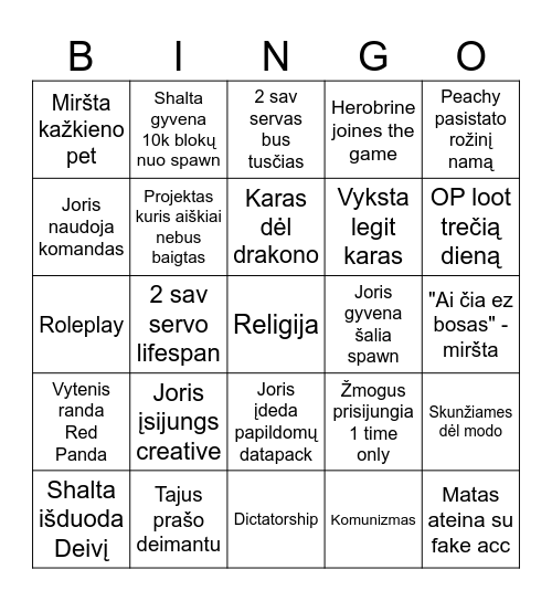 BetterMC Bingo Card
