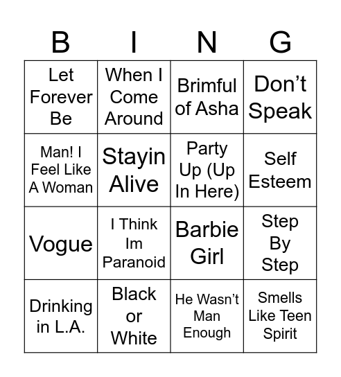 BINGO THEME Bingo Card