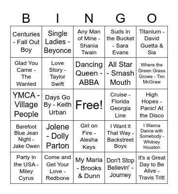 Music Bingo Card