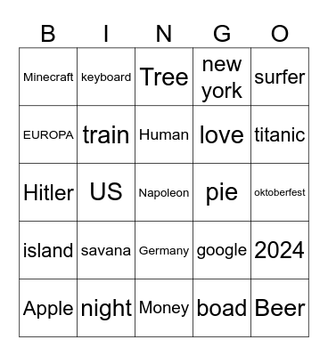 infinity craft Bingo Card