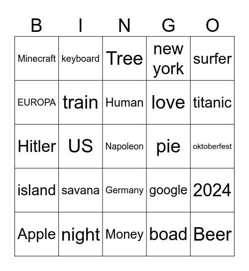 infinity craft Bingo Card