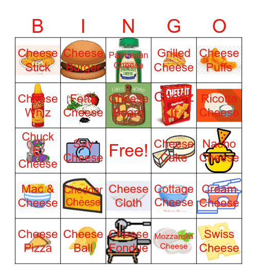 Cheese Bingo Card