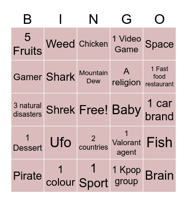 Infinite Bingo Card