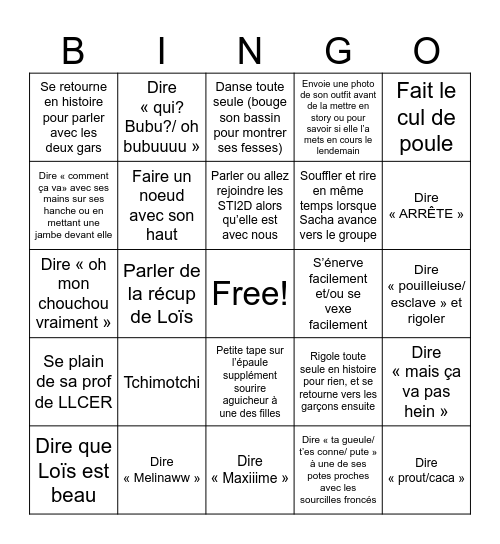 Manon’ Bingo!! Bingo Card
