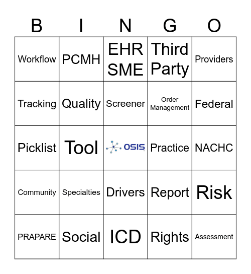 PRAPARE Bingo Card