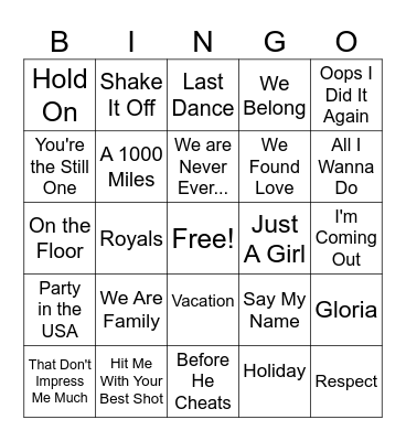 GIRL  POWER BINGO Card
