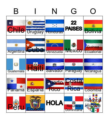 HISPANIC HERITAGE MONTH Bingo Card