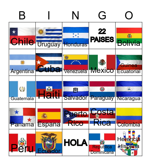 HISPANIC HERITAGE MONTH Bingo Card