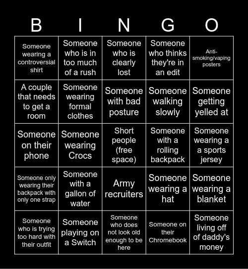 Hallway Bingo Card